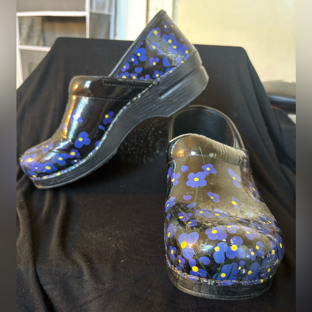 Dansko Floral Nursing Work Clogs EU 40 Comfort Shoes